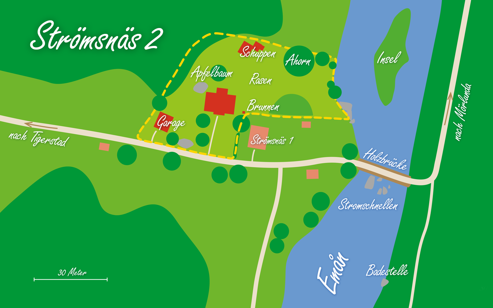Karte vom Grundstück zum Haus Stömsnäs 2